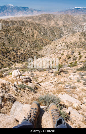 Le point de vue de Warren pic dans Joshua Tree National Park, Californie Banque D'Images