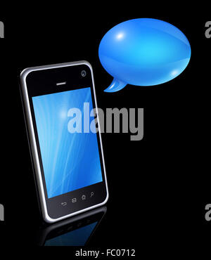 Les bulles et le téléphone mobile Banque D'Images