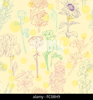 dessin fleurs Banque D'Images