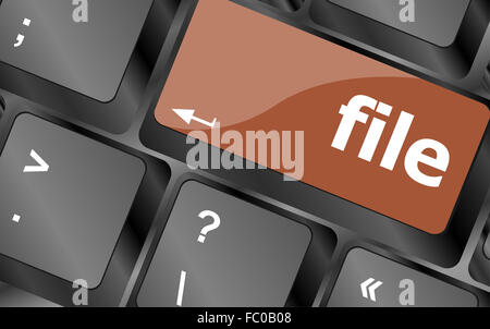 Bouton de fichier sur l'ordinateur pc touche clavier Banque D'Images