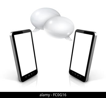 Les bulles et les téléphones mobiles Banque D'Images