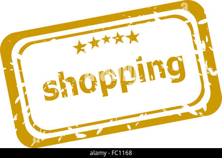 Shopping stamp isolé sur fond blanc Banque D'Images