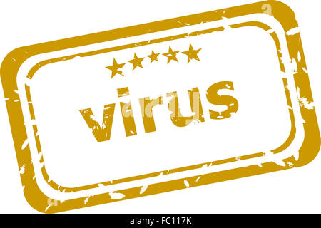 Timbre du virus isolé sur fond blanc Banque D'Images