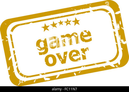 Game Over stamp isolé sur fond blanc Banque D'Images