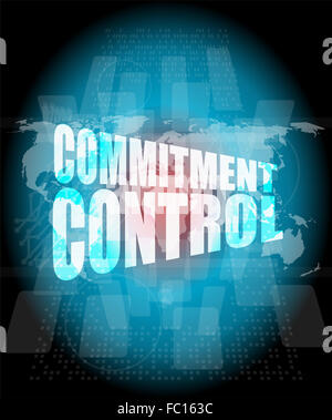 Contrôle des engagements sur l'écran tactile numérique Banque D'Images