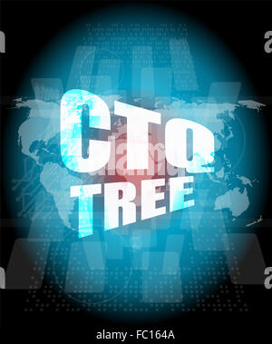 Ctq tree mot sur digital touch screen Banque D'Images
