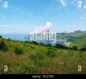 Panorama depuis Capu Rossu - Corse Banque D'Images