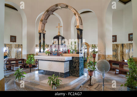 Église des Béatitudes, l'architecte Antonio Barluzzi, site du Sermon sur la montagne, le Mont des Béatitudes, la mer d'​​Galilee Banque D'Images