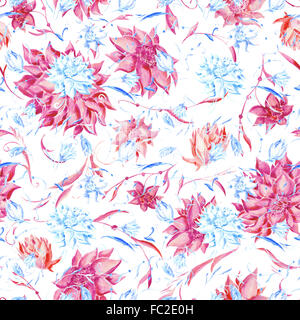 Une fleur peinte à la main de style romantique d'arrière-plan Banque D'Images