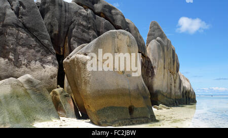 Anse Source d'argent sur la digue Banque D'Images