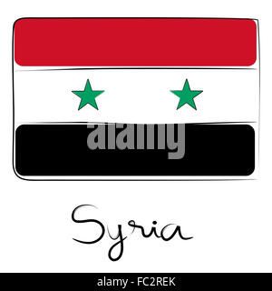 Doodle drapeau Syrie Banque D'Images