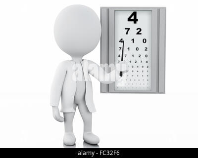 3d white personnes opticien Banque D'Images