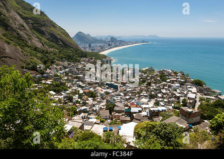 Rio de Janeiro, Favela Vidigal, la plage d'Ipanema, district, Brésil Banque D'Images