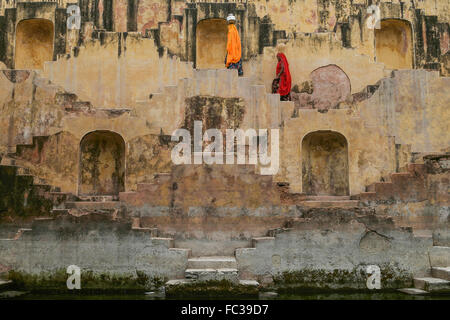 Panna Meena Ka Khud ou les cages de Chand Baori, à Jaipur, Inde. Banque D'Images