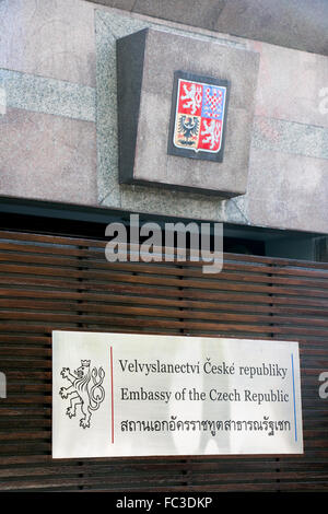 Les signes et les symboles de l'ambassade tchèque à Bangkok Banque D'Images