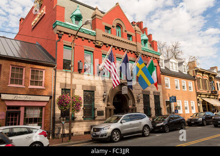 Le restaurant Lightfoot sur King Street dans le quartier historique de village colonial de Leesburg, en Virginie, à l'extérieur de Washington, DC. Banque D'Images