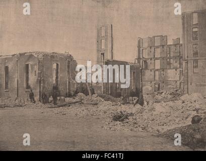 COMMUNE DE PARIS 1871. Docks de la Villette, antique print c1873 ( Banque D'Images