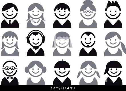 Les gens icônes, avatar, utilisateur, character design, vector set Illustration de Vecteur