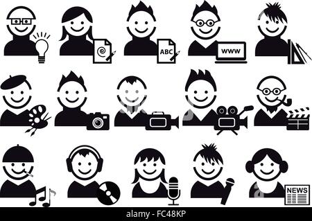 Les gens créatifs icônes, vector set Illustration de Vecteur