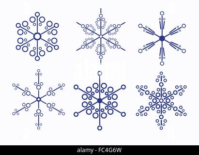 Flocons de neige jeu Illustration de Vecteur
