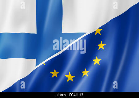 La Finlande et l'Europe d'un drapeau Banque D'Images