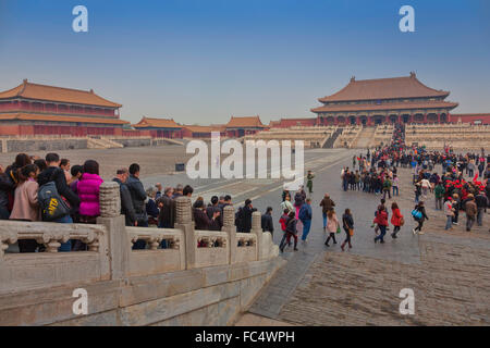 Le jardin et les bâtiments au Temple du Ciel à Pékin;Chine Beijing Temple of Heaven Beijing Chine Banque D'Images