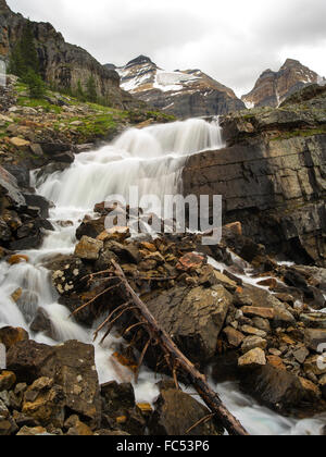 Victoria Falls dans le lac Oesa Trail, au-dessus du lac O'Hara, dans le parc national Yoho, près de Field, Colombie-Britannique, Canada Banque D'Images