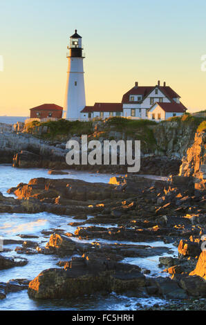 Portland Head Light, Cape Elizabeth, Maine, USA Banque D'Images