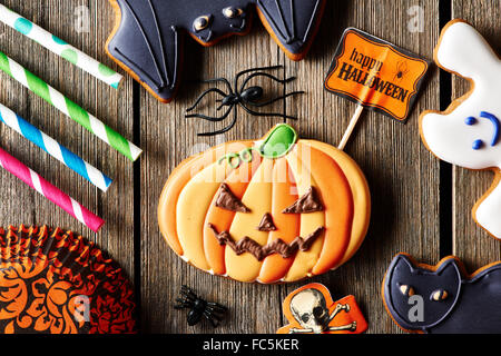 Maison Halloween gingerbread cookie Banque D'Images