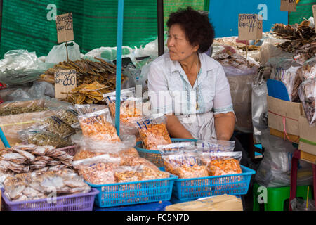 La rue du marché, Ko Ratanakosin, Bangkok, Thailande, Asie Banque D'Images