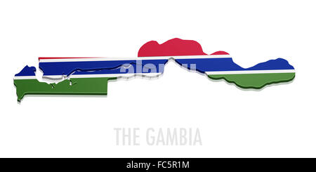 Carte de la Gambie Banque D'Images