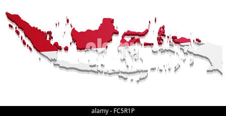 Carte Indonésie Banque D'Images