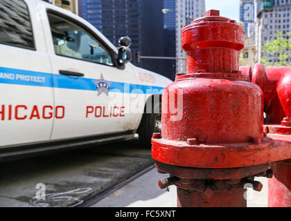En service de police à Chicago Banque D'Images