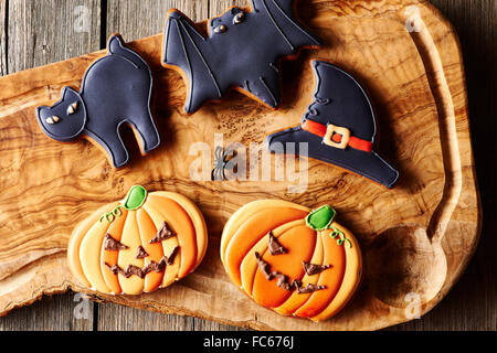 Gingerbread cookies faits maison d'Halloween Banque D'Images