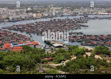 Village sur la mer la gypsy. Hainan. Chine Banque D'Images