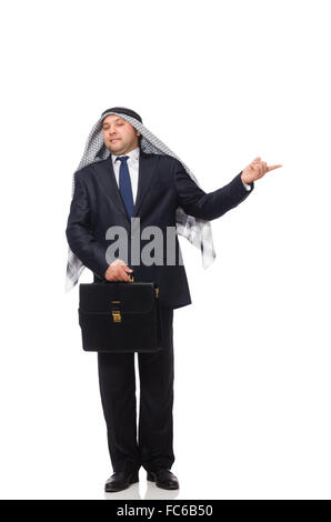 Homme d'affaires arabe isolated on white Banque D'Images