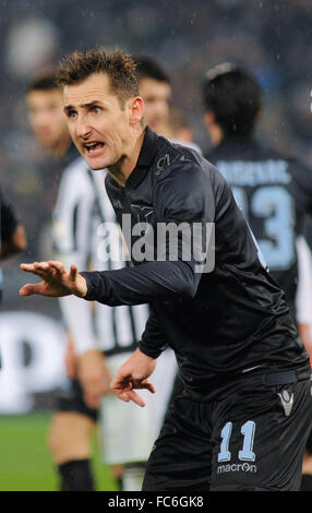 Stade Olimpico, Rome, Italie. 20 Jan, 2016. Coupe d'Italie de football. SS Lazio contre Juventus 1/4 de finale : Miroslav Klose : Action Crédit Plus Sport/Alamy Live News Banque D'Images