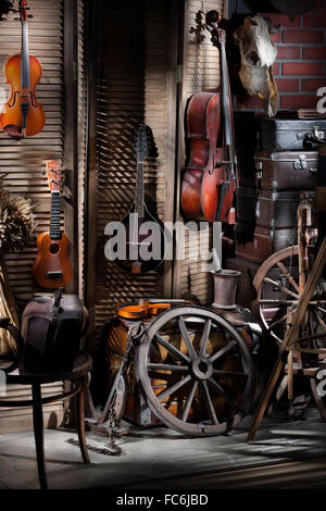 Nature morte avec des instruments de musique Banque D'Images