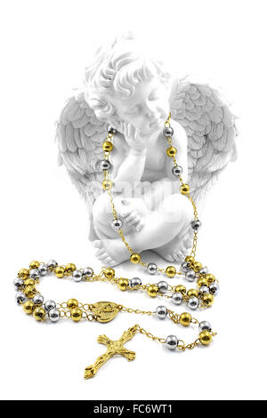 Collier en acier inoxydable crucifix Banque D'Images