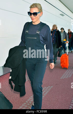 Tokyo, Japon. Le 20 janvier, 2016. L'actrice Cate Blanchett est perçu à l'arrivée à l'Aéroport International de Tokyo à Tokyo, Japon, le 20 janvier 2016 : dpa Crédit photo alliance/Alamy Live News Banque D'Images