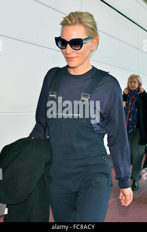 Tokyo, Japon. Le 20 janvier, 2016. L'actrice Cate Blanchett est perçu à l'arrivée à l'Aéroport International de Tokyo à Tokyo, Japon, le 20 janvier 2016 : dpa Crédit photo alliance/Alamy Live News Banque D'Images