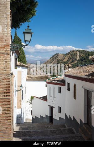 Ruelles escarpées à Grenade Espagne Banque D'Images