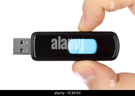 Mémoire USB Flash Drive dans la main Banque D'Images