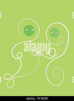 Couple in love, lignes sinueuses Illustration de Vecteur