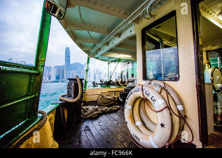 Star Ferry à Hong Kong dans l'arrière-plan, Hong Kong, Chine, Asie Banque D'Images