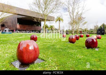 Vitrage en céramique l'installation de l'oeuvre dans les pommes Barbro Osher Sculpture Garden, le Golden Gate Park, San Francisco, California, United Banque D'Images