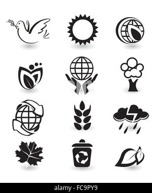 Ensemble d'éléments de conception de la nature Banque D'Images