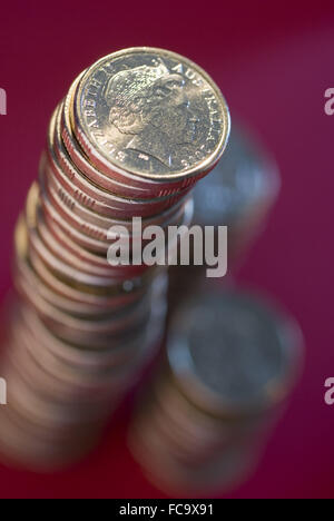 Pile de pièces de monnaie dollar australien Banque D'Images