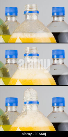 Les boissons gazeuses dans des bouteilles en plastique Banque D'Images