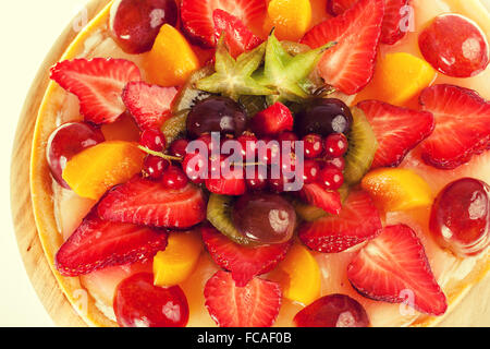 Tourte aux fruits et de baies couvertes de jelly Banque D'Images